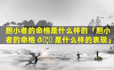 胆小者的命格是什么样的「胆小者的命格 🦈 是什么样的表现」
